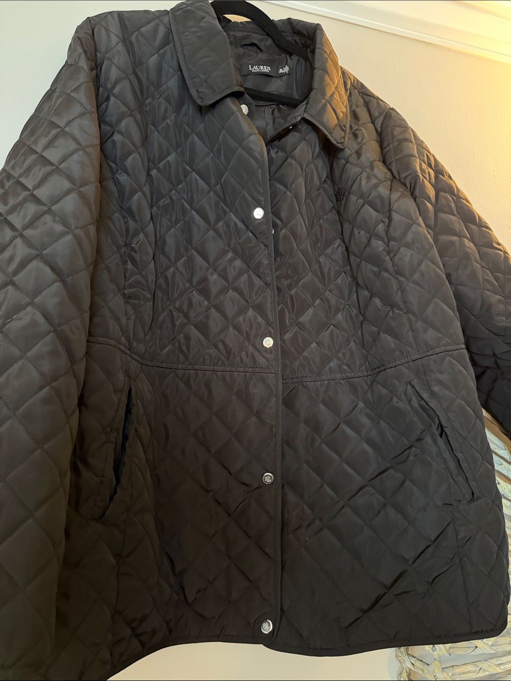 Lauren Ralph Lauren Black Quilted Snap-Front Puffer Jacket - Picture 3 of 4